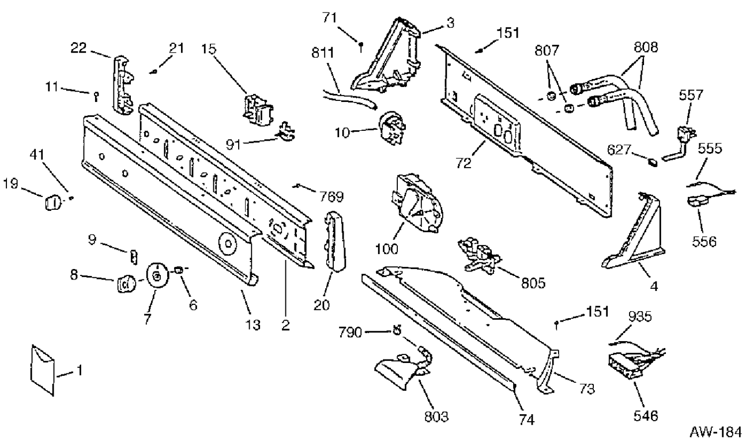 CONTROL PANEL Diagram and Parts List for 56220TAWW  General Electric Washer