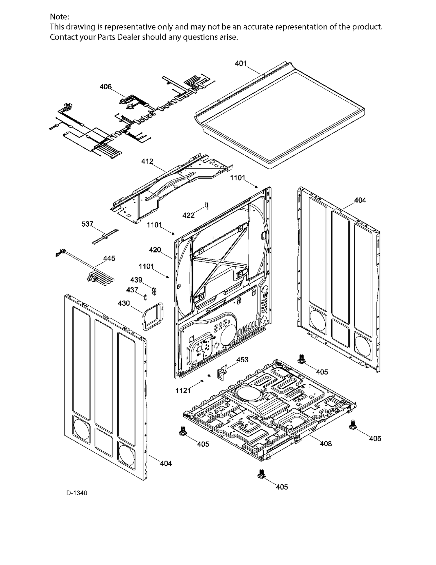 STRUCTURE Diagram and Parts List for GCMX180ED4WW  General Electric Dryer