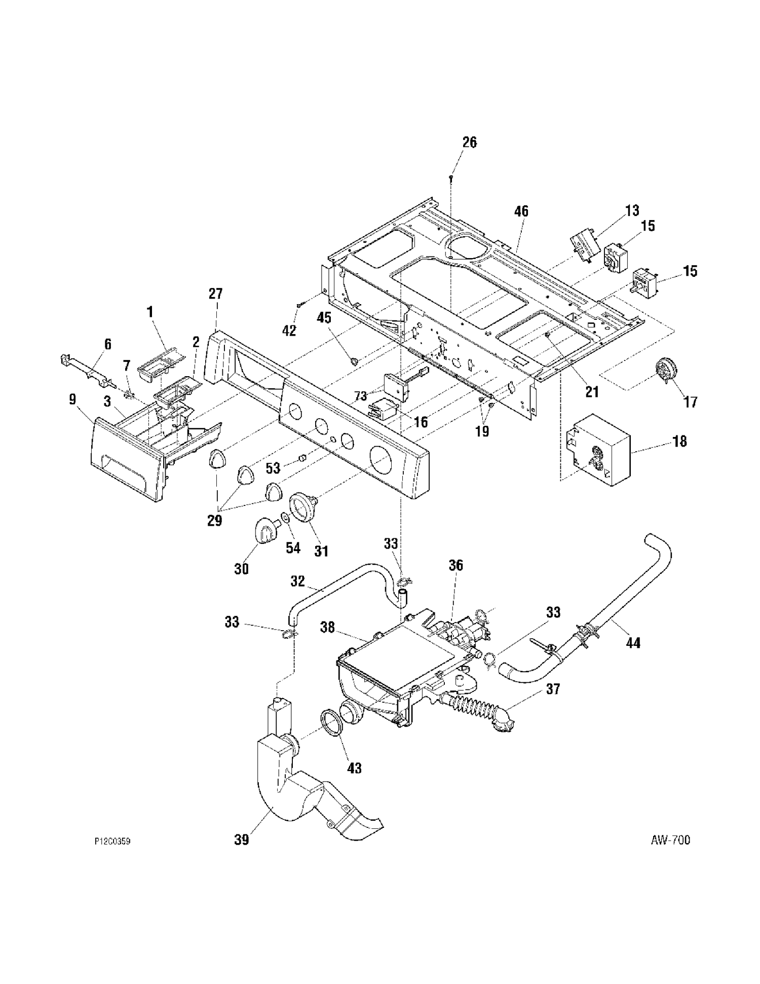 CONTROLS Diagram and Parts List for WCXH214H0WW  General Electric Washer