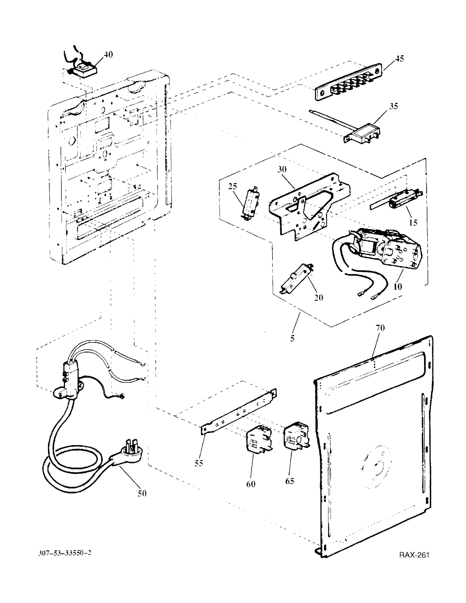 REAR PARTS GROUP Diagram and Parts List for 13628-2  General Electric Range