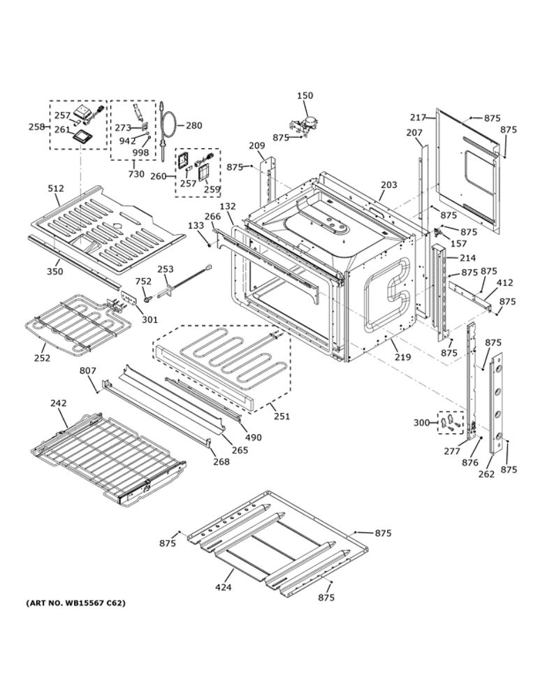 Body Parts Diagram and Parts List for CTS90DP4N1W2  General Electric Wall Oven