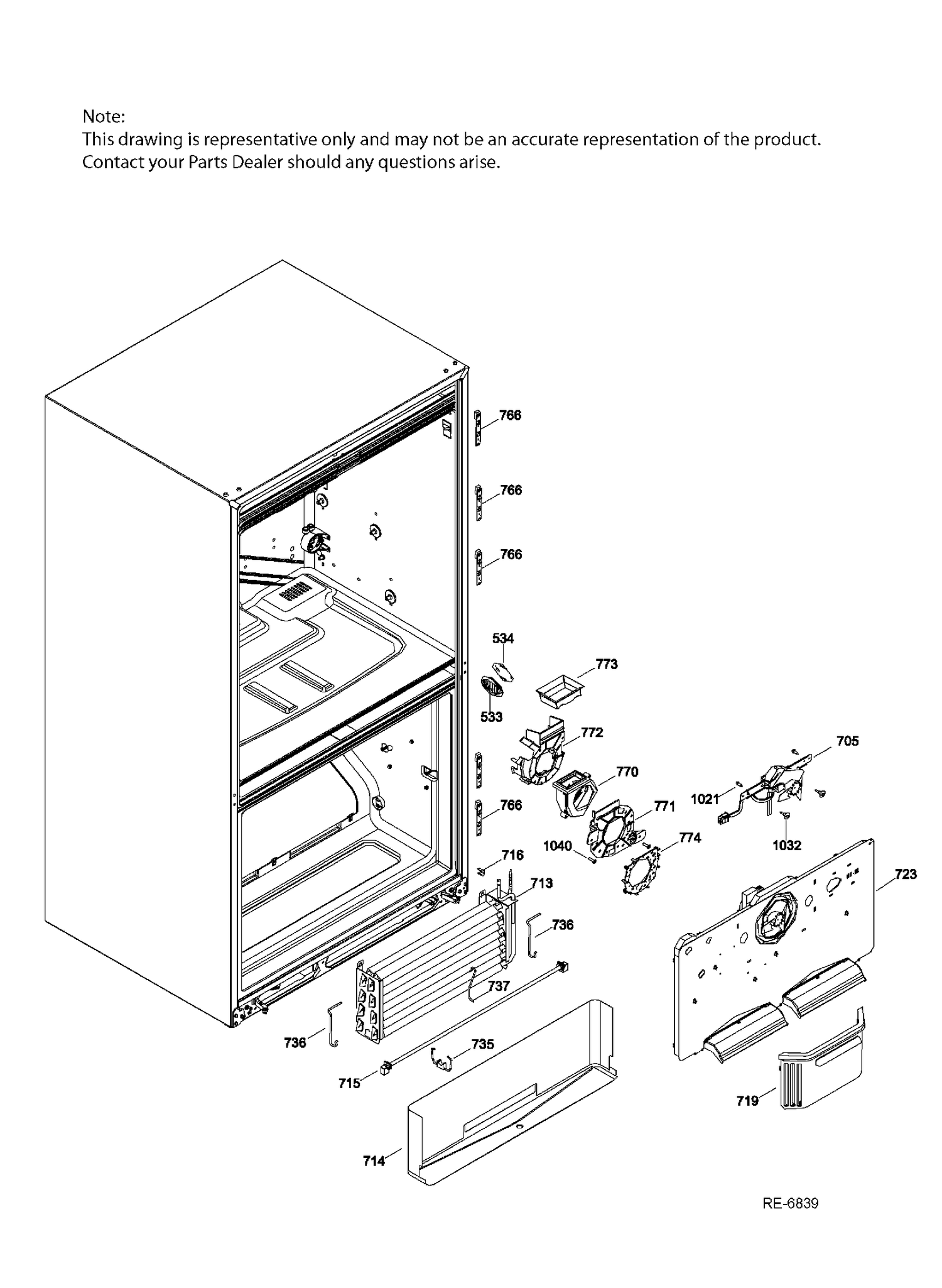 FZ FUNCTIONAL PARTS Diagram and Parts List for CFCP1RKBESS  General Electric Refrigerator