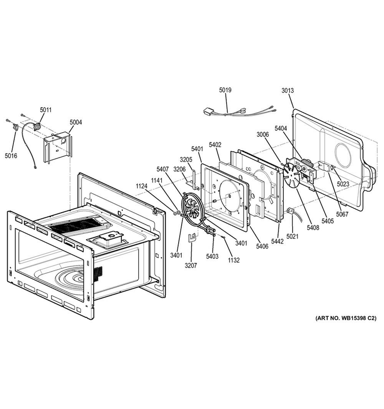 Interior Parts Diagram and Parts List for CT9800SH3SS  General Electric Microwave Oven Combo