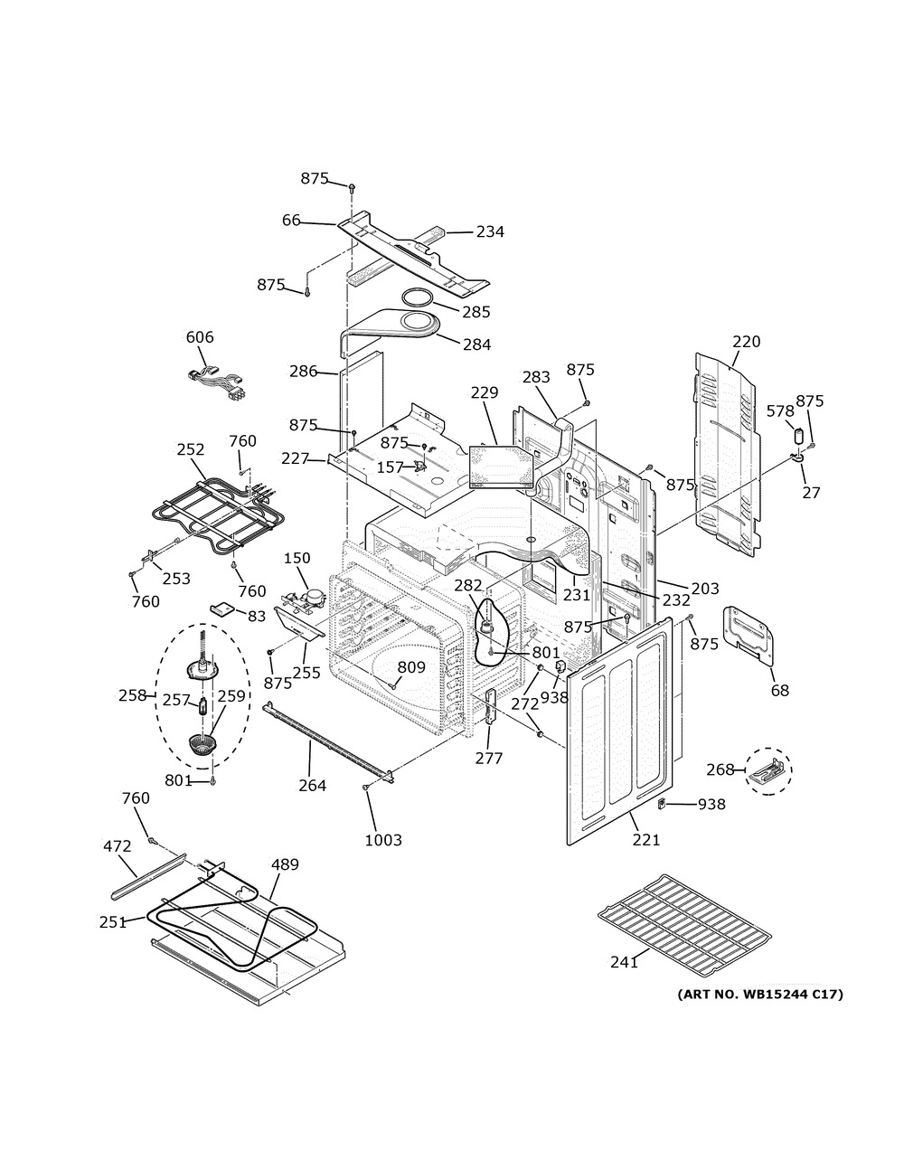 Body Parts Diagram and Parts List for PHB920BJ8TS  General Electric Range