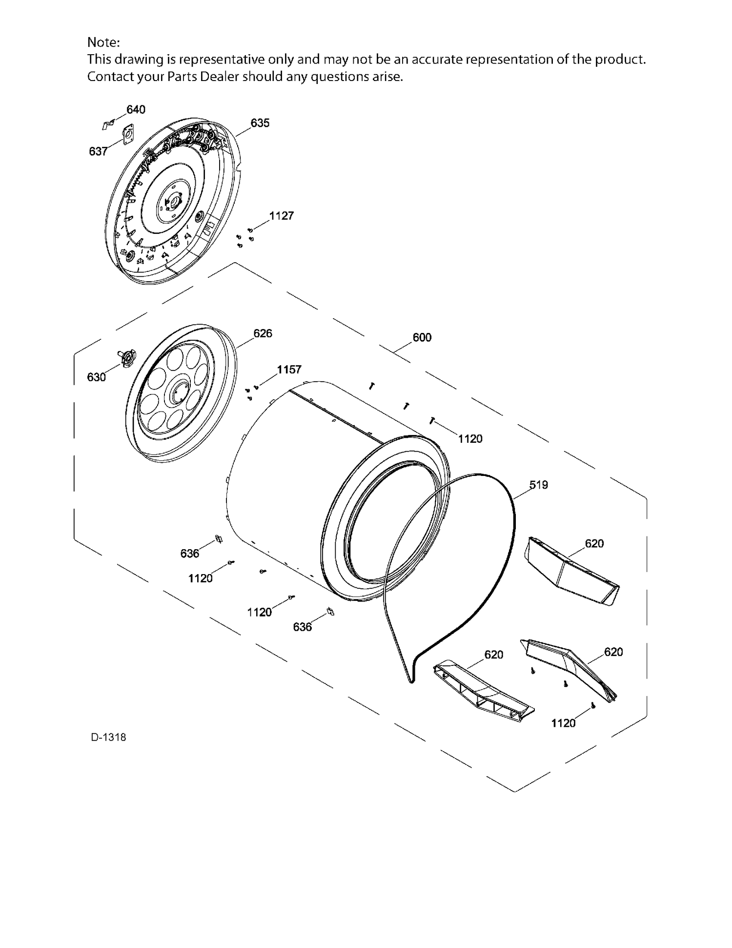DRUM Diagram and Parts List for PSKP333EB4WW  General Electric Dryer