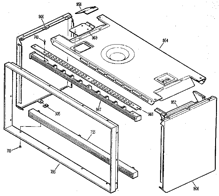 Upper oven Diagram and Parts List for 3639878911KS  Kenmore Range