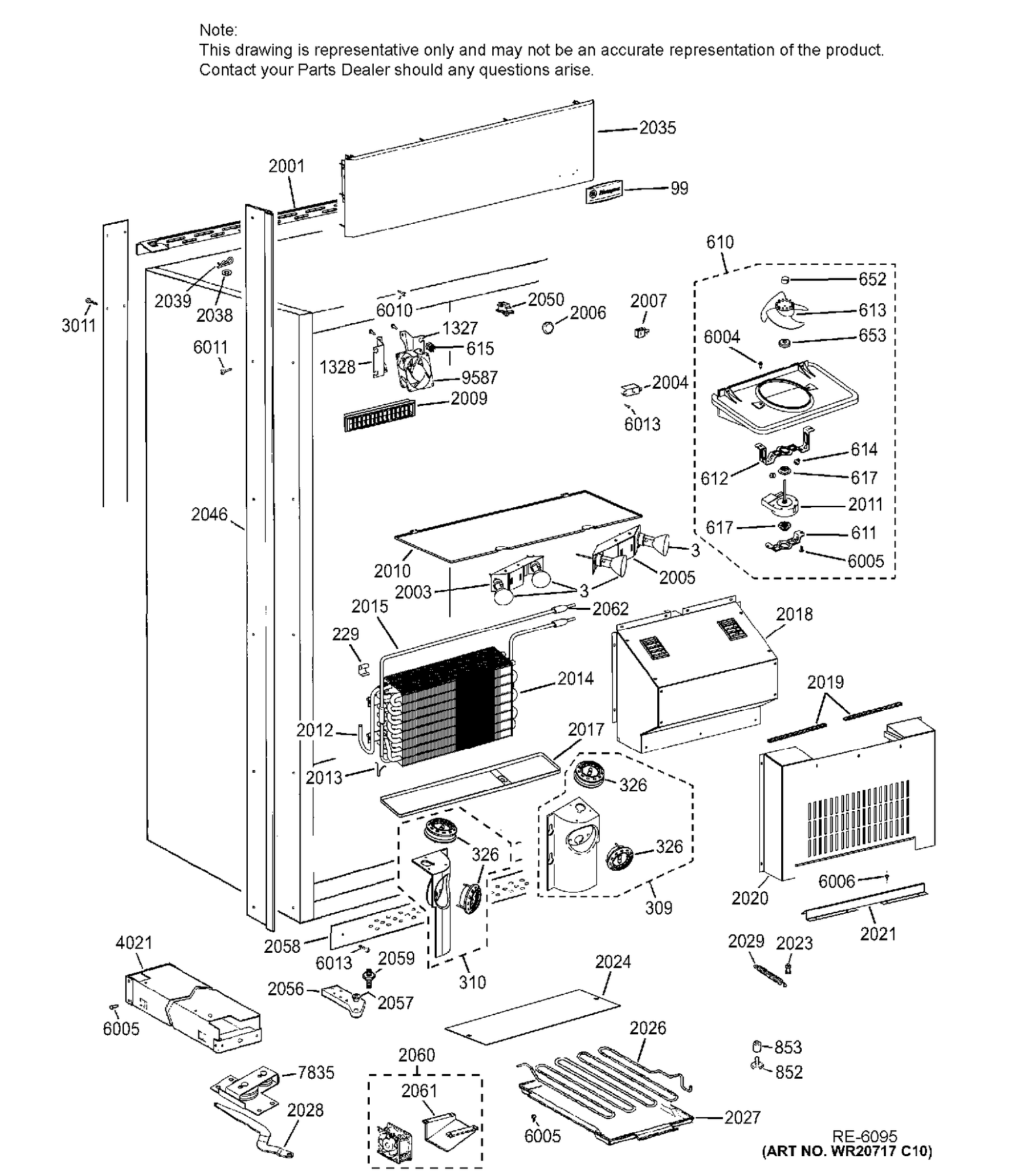 CABINET Diagram and Parts List for ZIRP360NHALH  General Electric Refrigerator