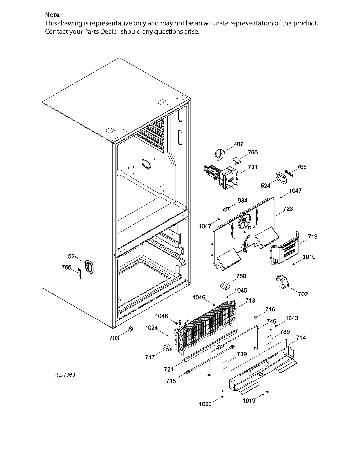 FF FUNCTIONAL PARTS Diagram and Parts List for PNE21KGKBKWW  General Electric Refrigerator