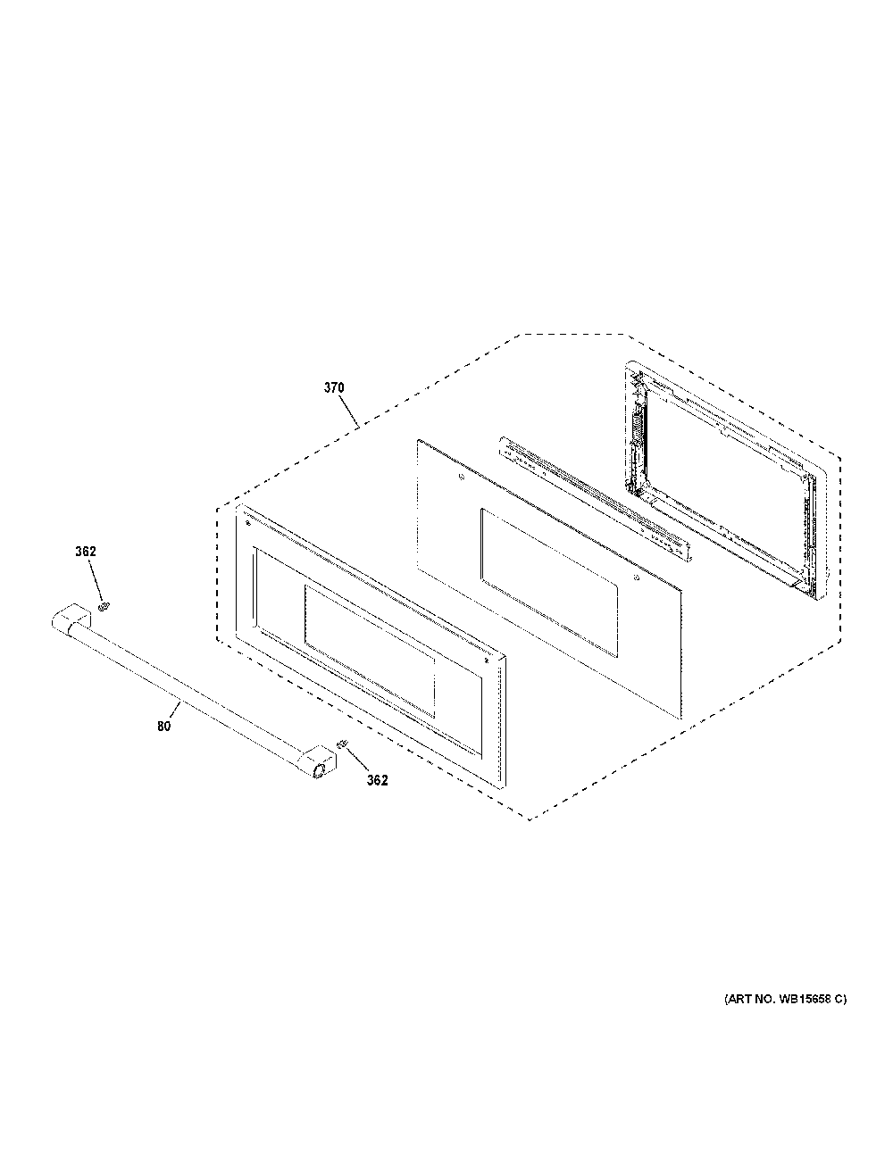 Door Diagram and Parts List for ZMB9032SN1SS  General Electric Microwave