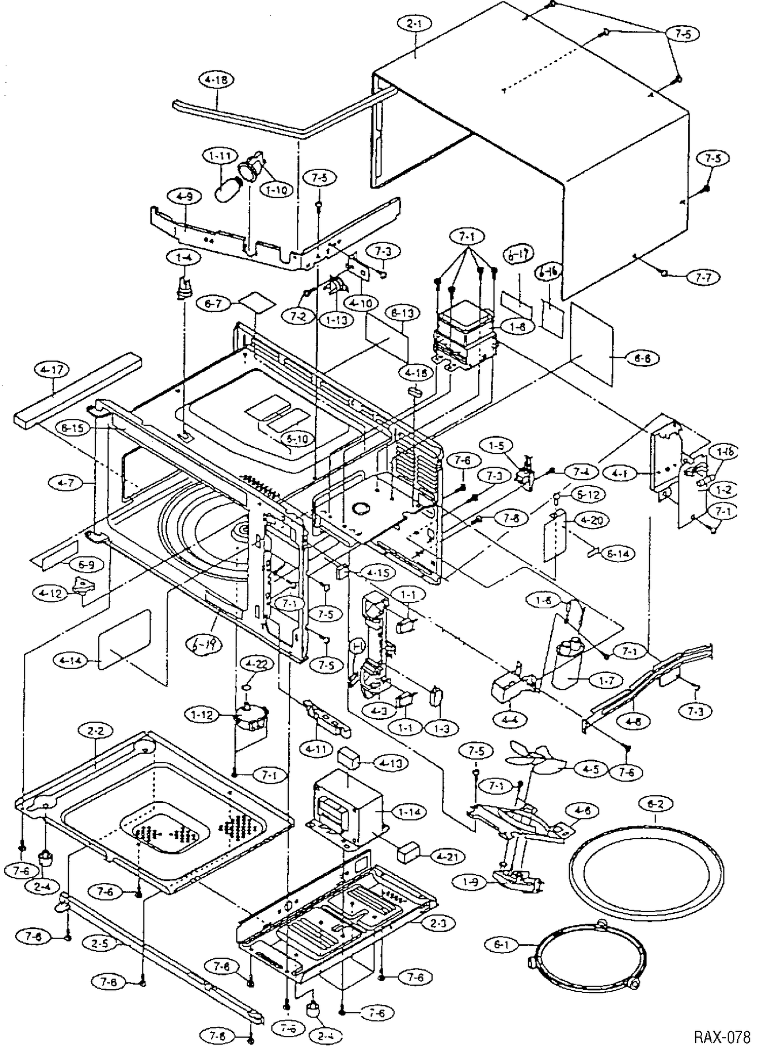BODY PARTS Diagram and Parts List for JE1040WYC  General Electric Microwave