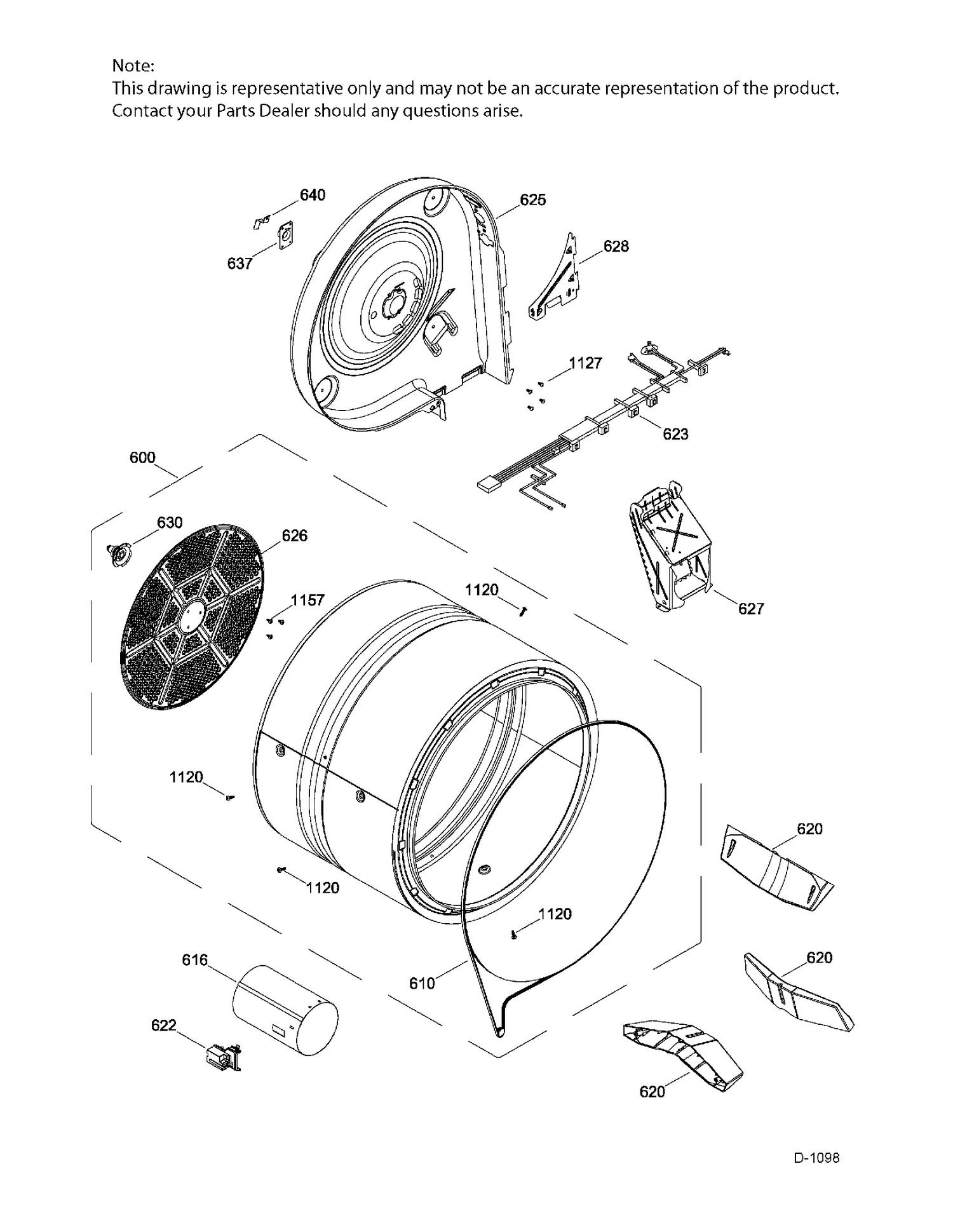 DRUM ASM Diagram and Parts List for GFMN110GD2WW  General Electric Dryer