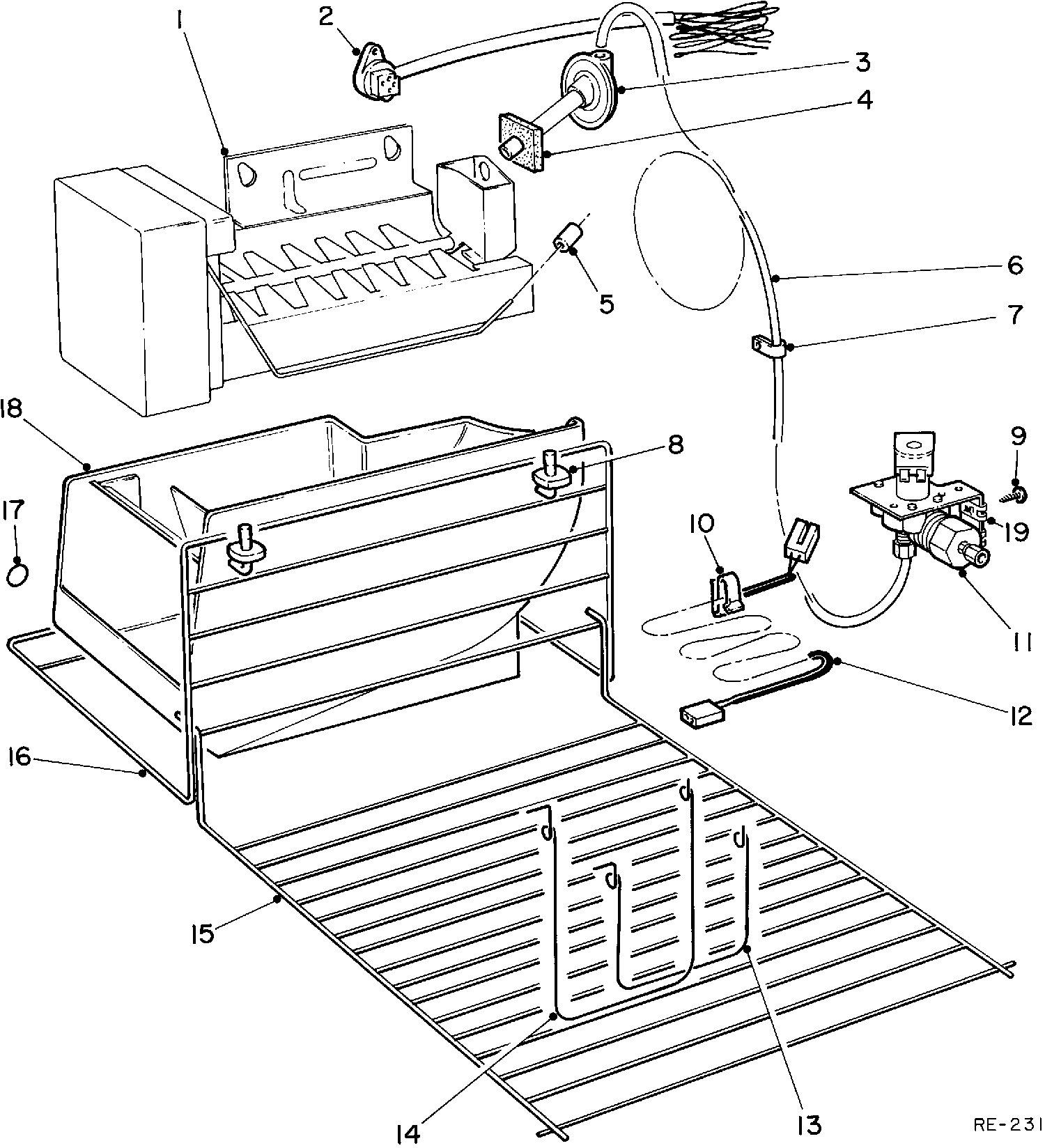 ICE MAKER KIT Diagram and Parts List for IMK99075  General Electric Refrigerator