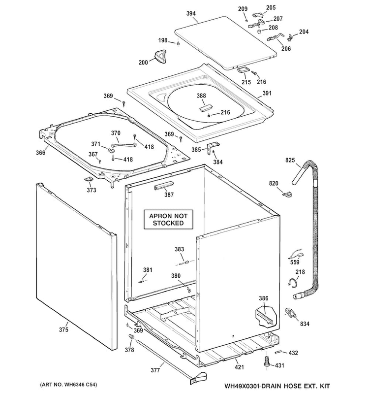 Cabinet, Cover & Top Panel Diagram and Parts List for HTWP1400F2WW  Hotpoint Washer