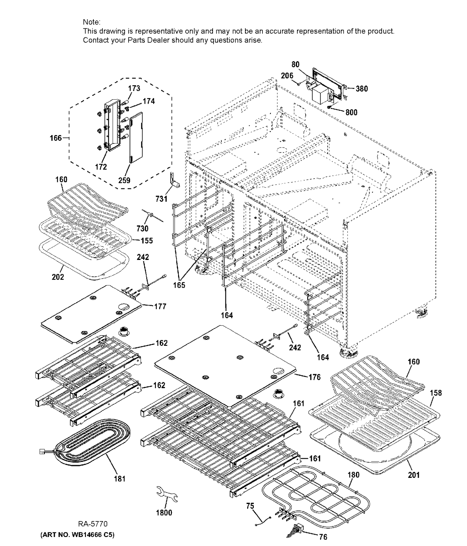 OVEN CAVITY Diagram and Parts List for ZDP486NDP7SS  General Electric Range