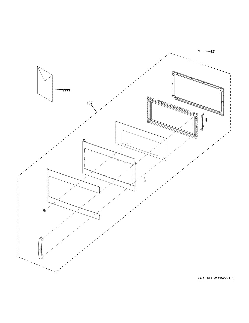 Door Parts Diagram and Parts List for CVM9179SL2SS  General Electric Microwave