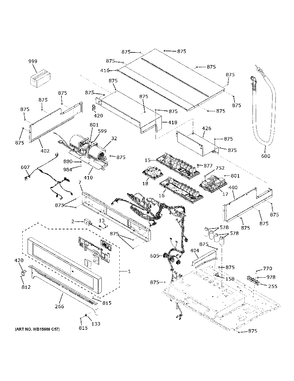 Control Panel Diagram and Parts List for ZTDX1DSSN1SS  General Electric Wall Oven