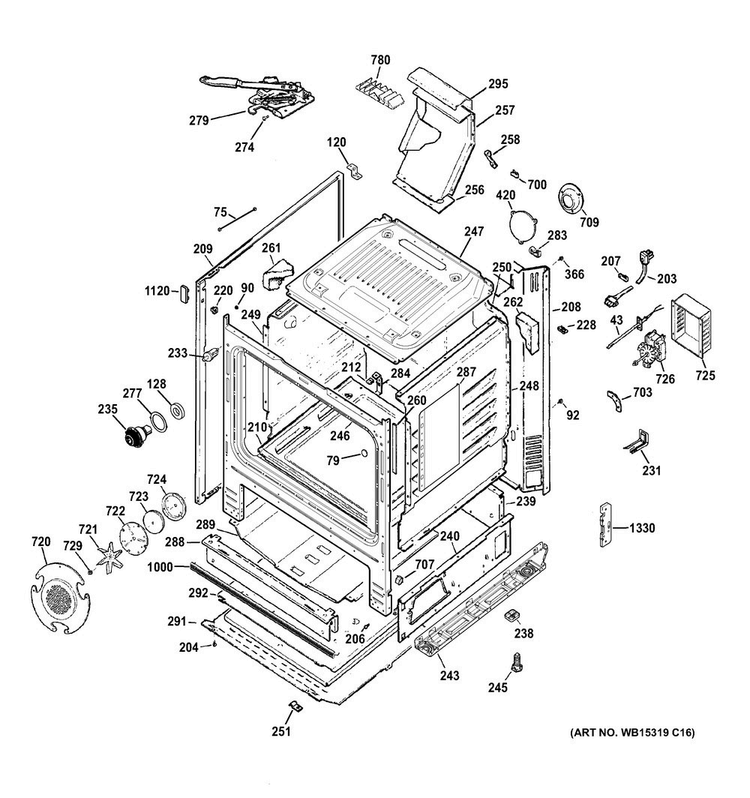 Body Parts Diagram and Parts List for PGB920DEF1WW  General Electric Range