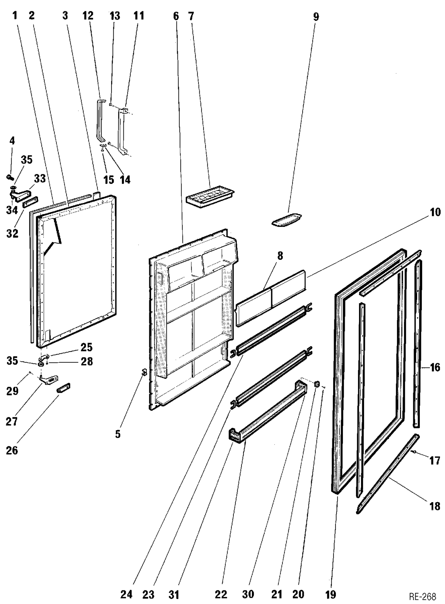 REFRIGERATOR DOOR Diagram and Parts List for VL15JYPL-5  General Electric Refrigerator