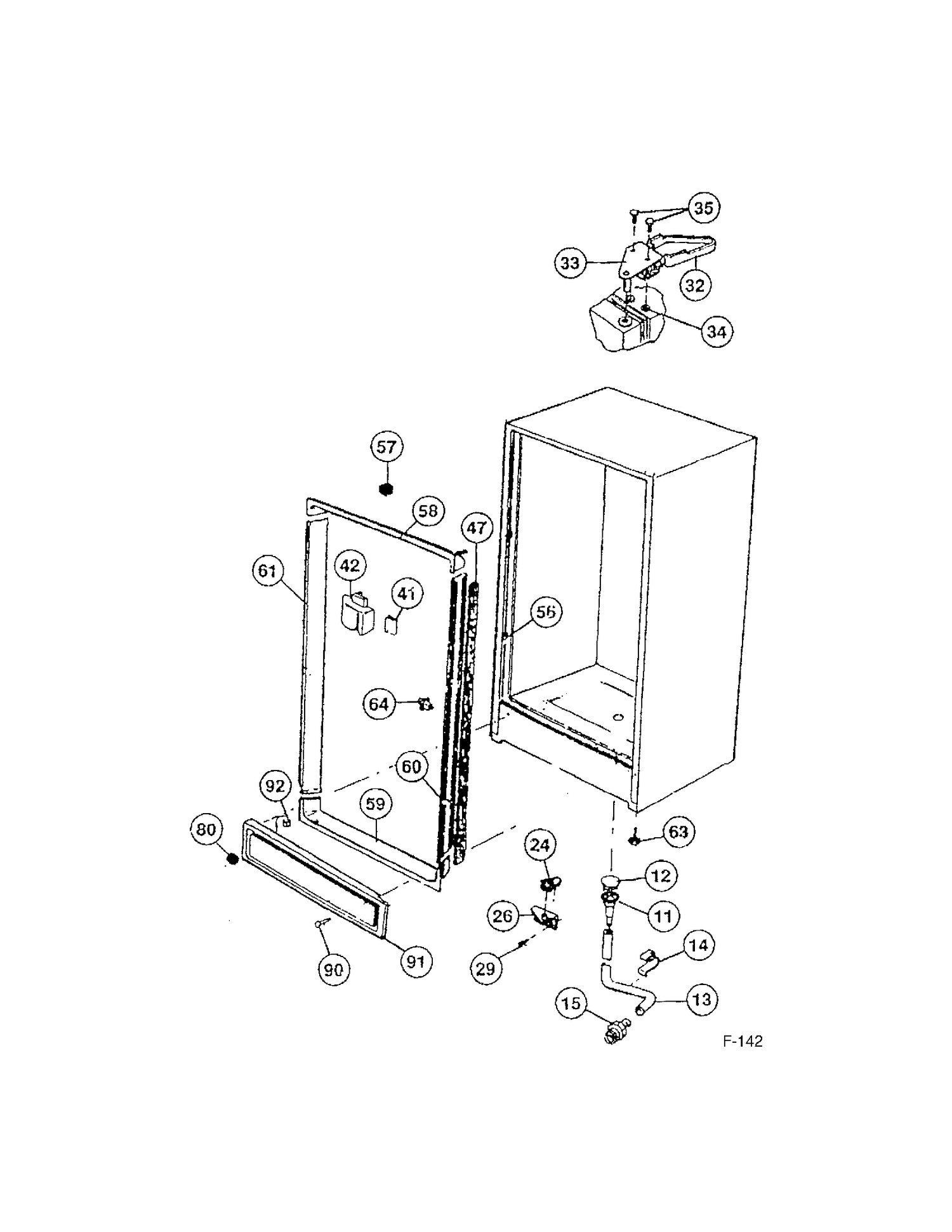 FREEZER Diagram and Parts List for 86120-1  General Electric Freezer