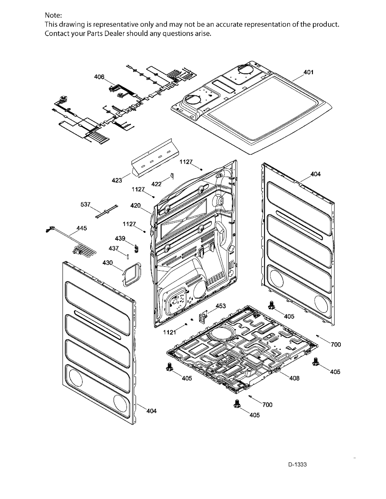 CABINET Diagram and Parts List for GTD42EAMJ1WW  General Electric Dryer