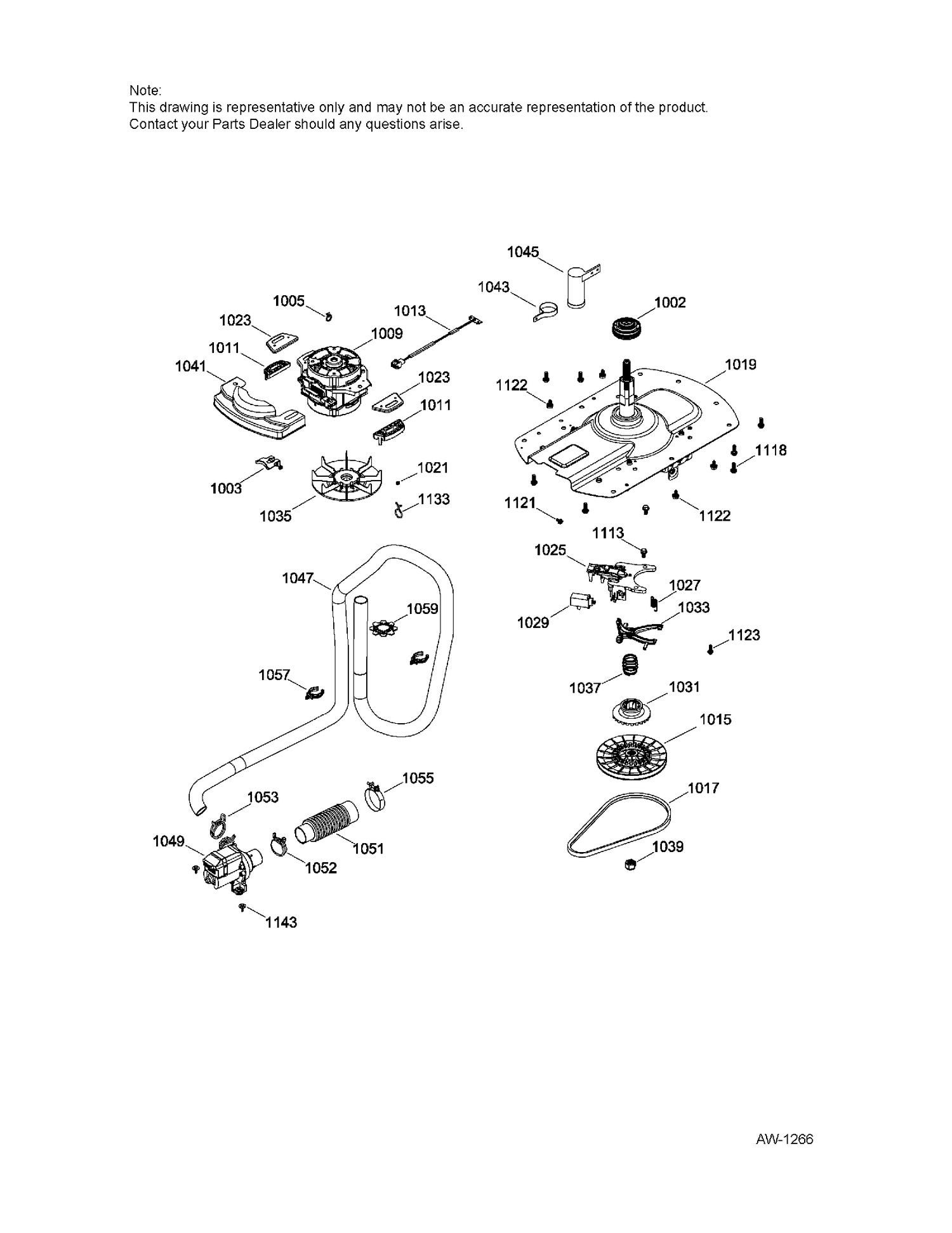 DRIVE COMPONENTS WASHER Diagram and Parts List for C978-97322411  General Electric Dryer