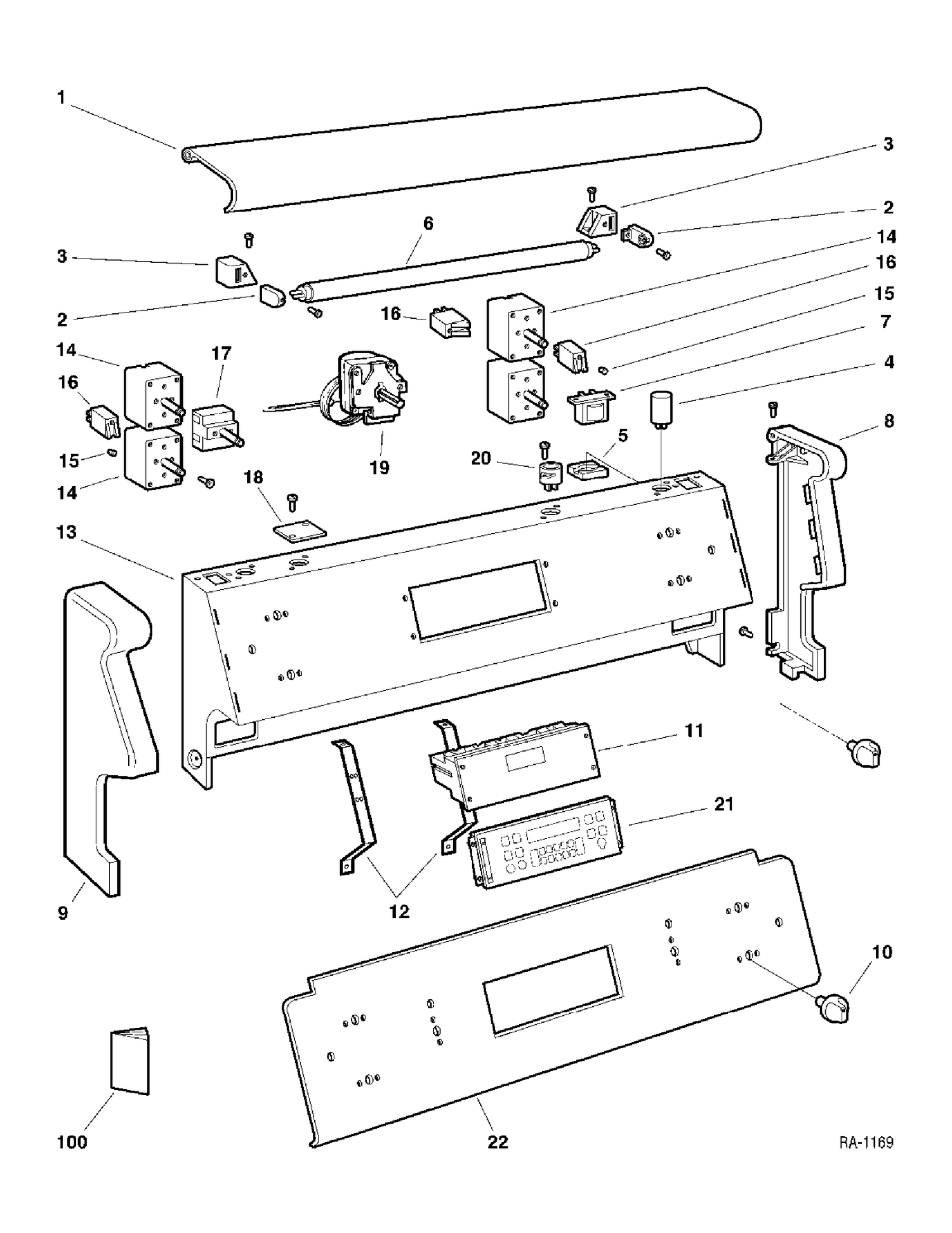 BACKGUARD Diagram and Parts List for 12661-1  General Electric Range