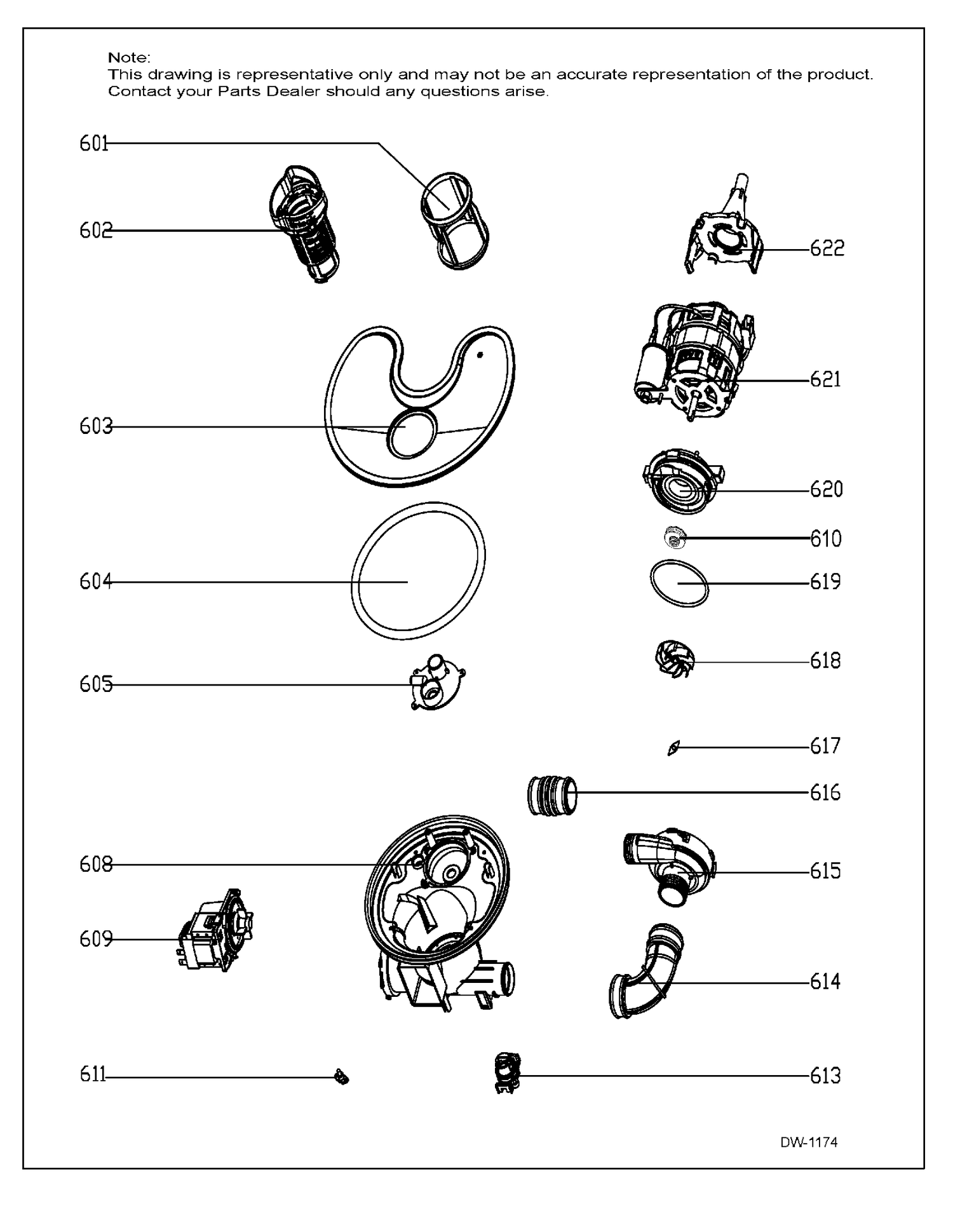 SUMP & MOTOR MECHANISM Diagram and Parts List for GDF610SSK0SS  General Electric Dishwasher