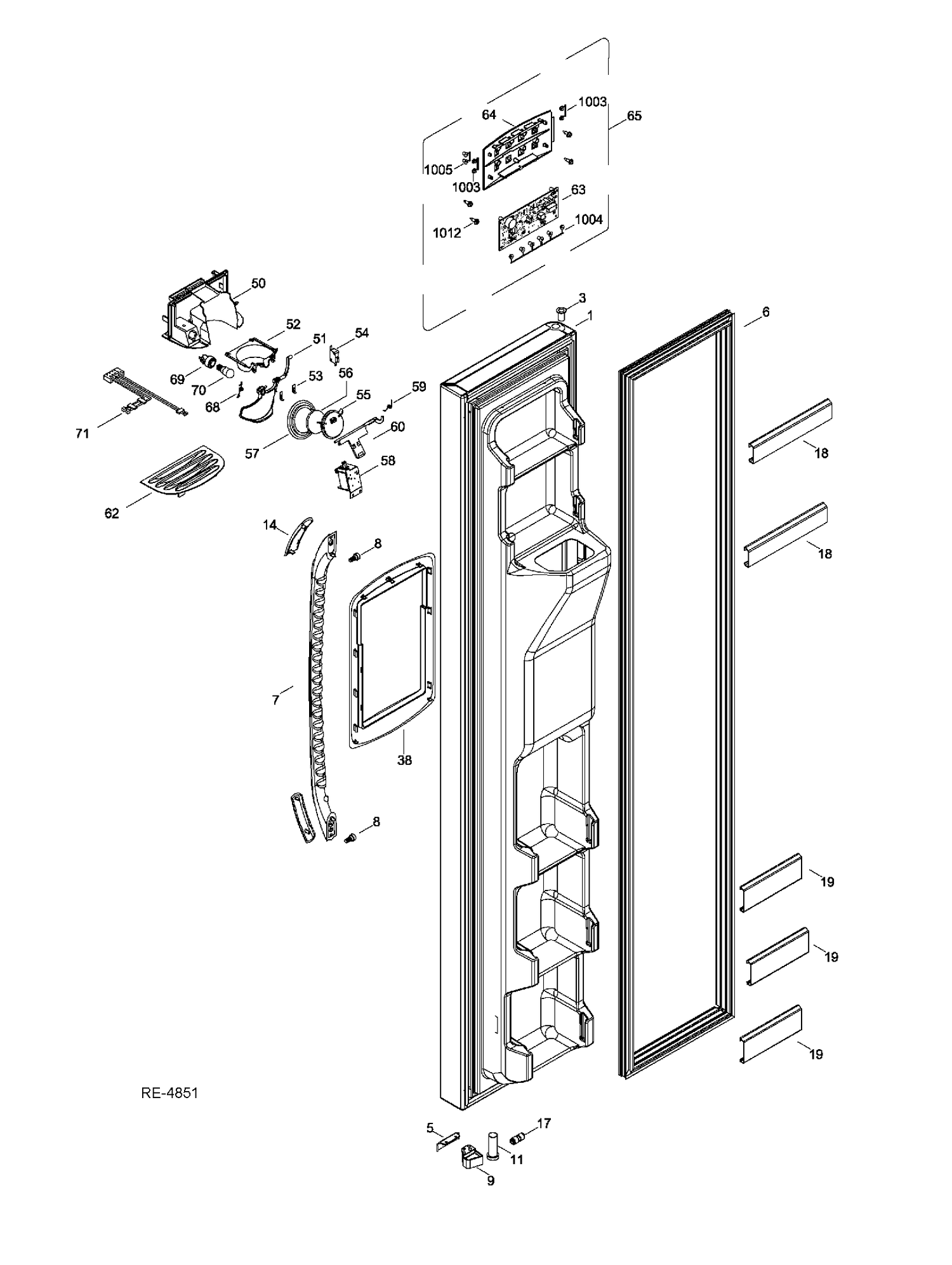 FZ DOOR Diagram and Parts List for GSRC3QGXHFWW  General Electric Refrigerator