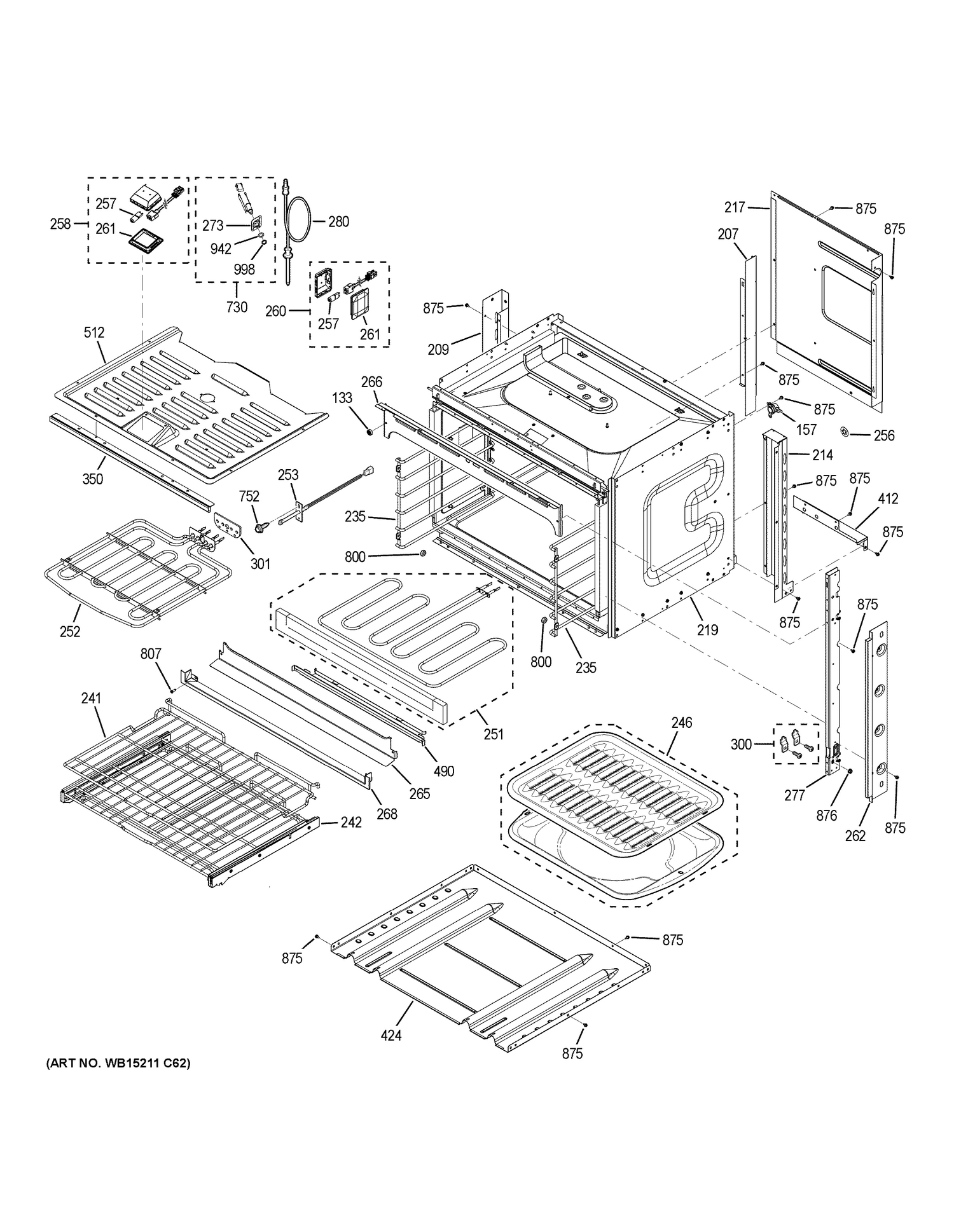 BODY PARTS Diagram and Parts List for CT9050EK5DS  General Electric Wall Oven