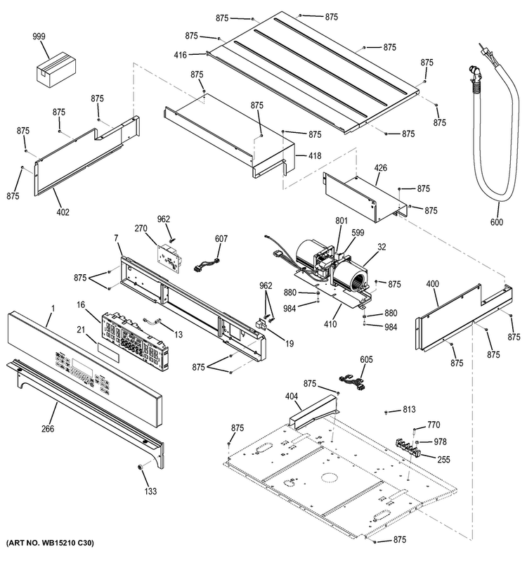 Control Panel Diagram and Parts List for JT5500DF3WW  General Electric Wall Oven
