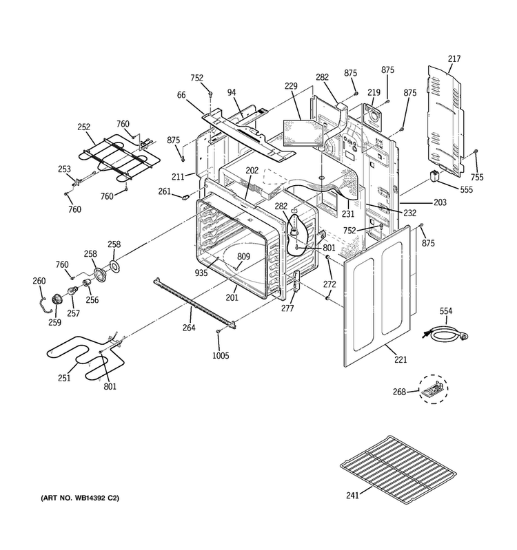 Body Parts Diagram and Parts List for PCB900DP1BB  General Electric Range