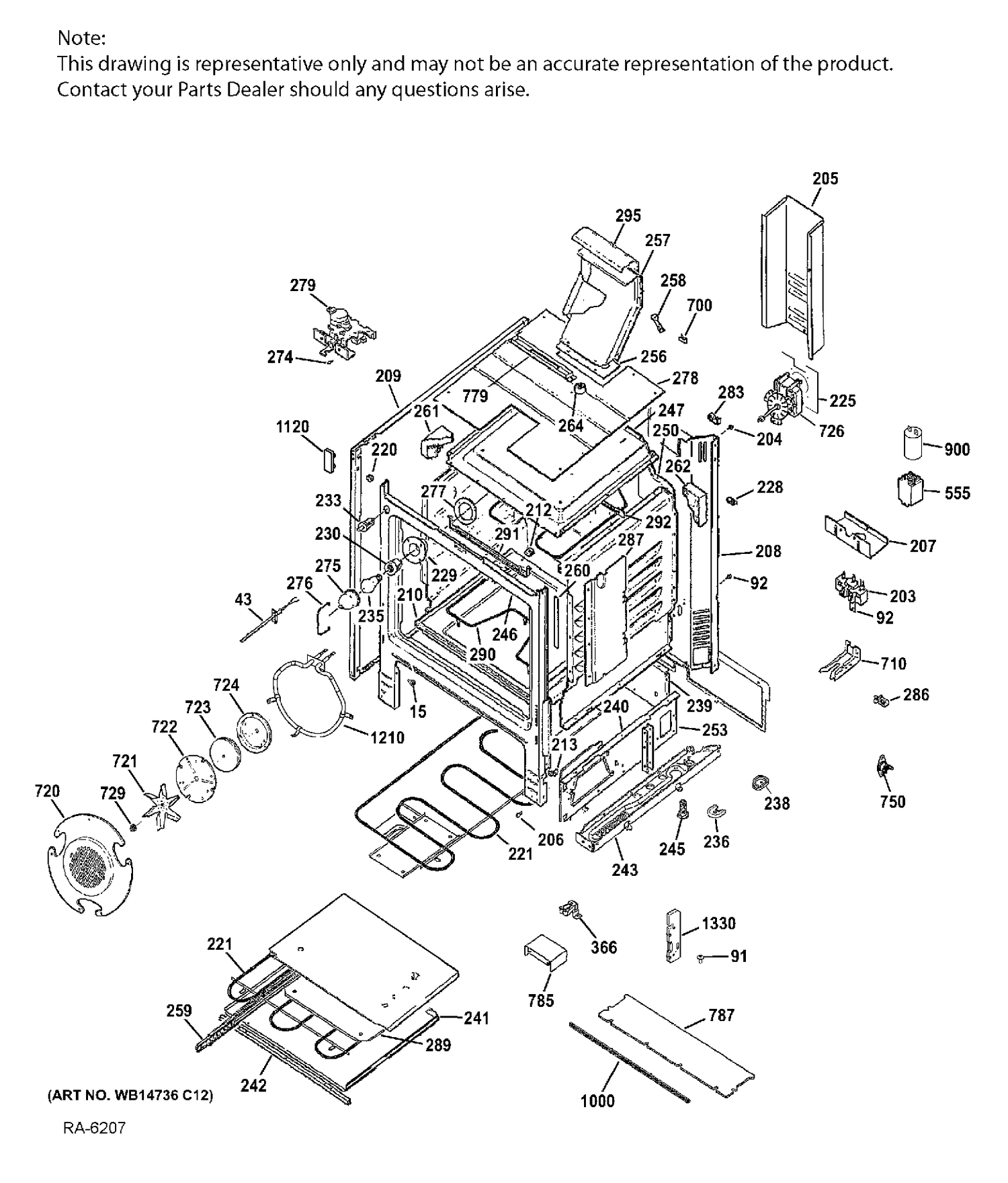BODY PARTS Diagram and Parts List for CCS975SD2SS  General Electric Range