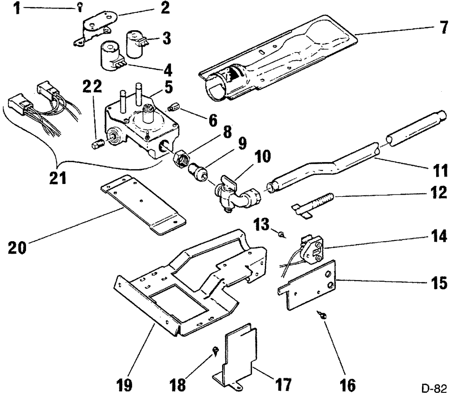 GAS VALVE & BURNER Diagram and Parts List for 64100149  General Electric Dryer