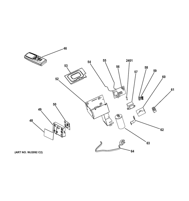 Control Parts Diagram and Parts List for AEE12DSW1  General Electric Air Conditioner