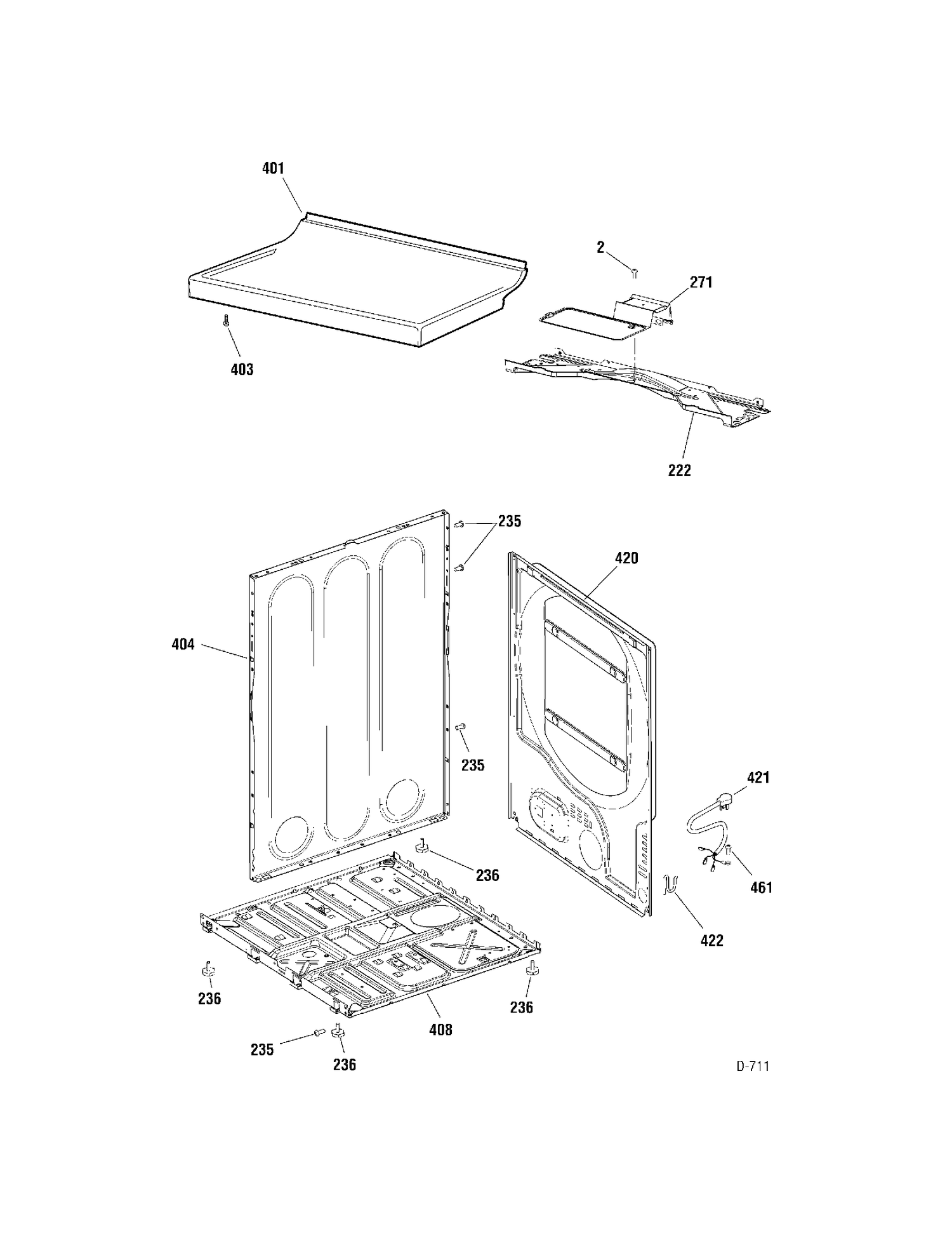 CABINET Diagram and Parts List for GTMX100EM2WW  General Electric Dryer