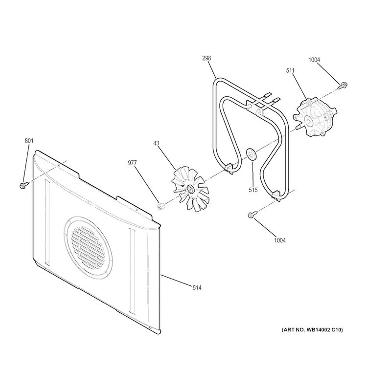 Convection Fan Diagram and Parts List for PB950SF2SS  General Electric Range