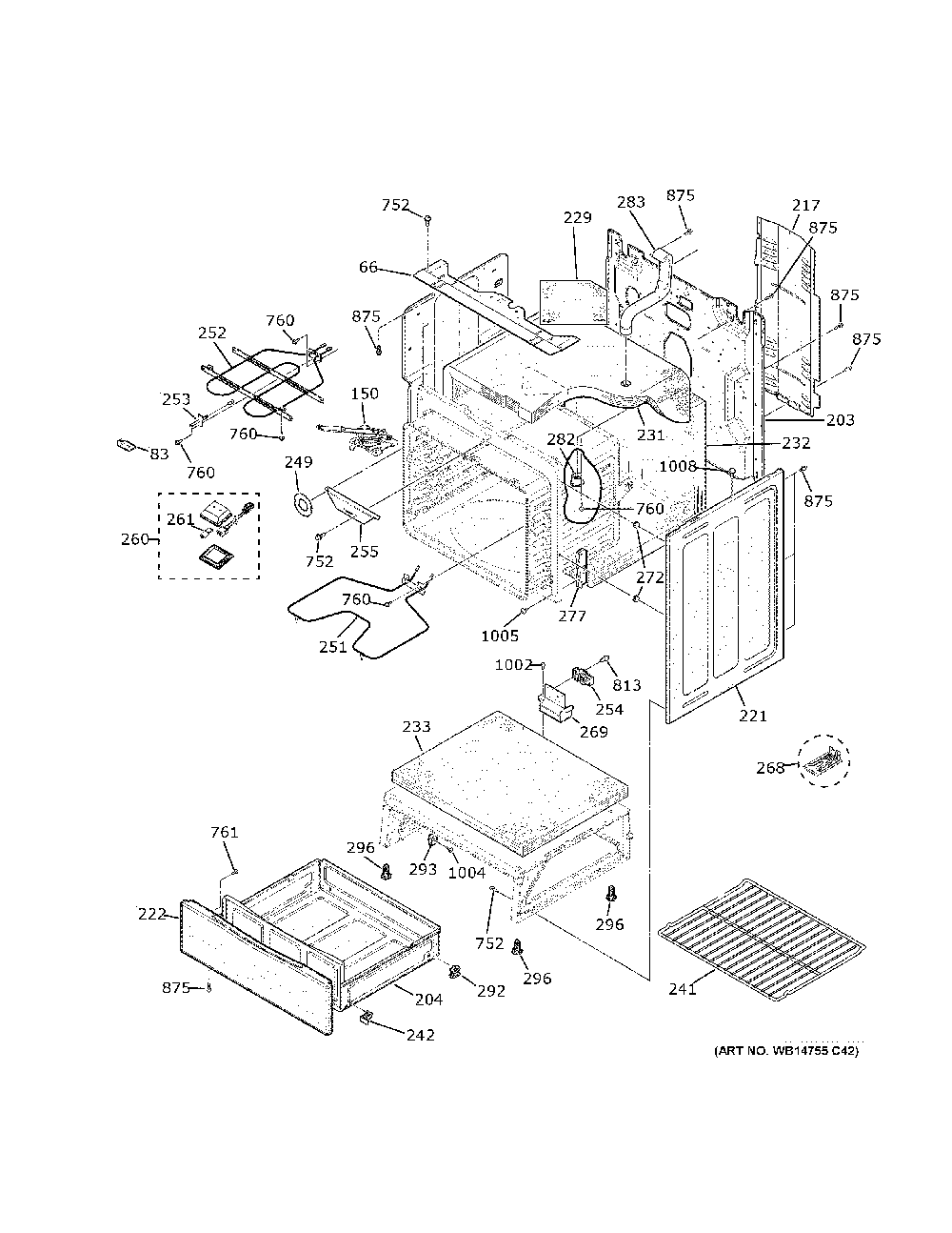 Body Parts Diagram and Parts List for JB625DK7BB  General Electric Range