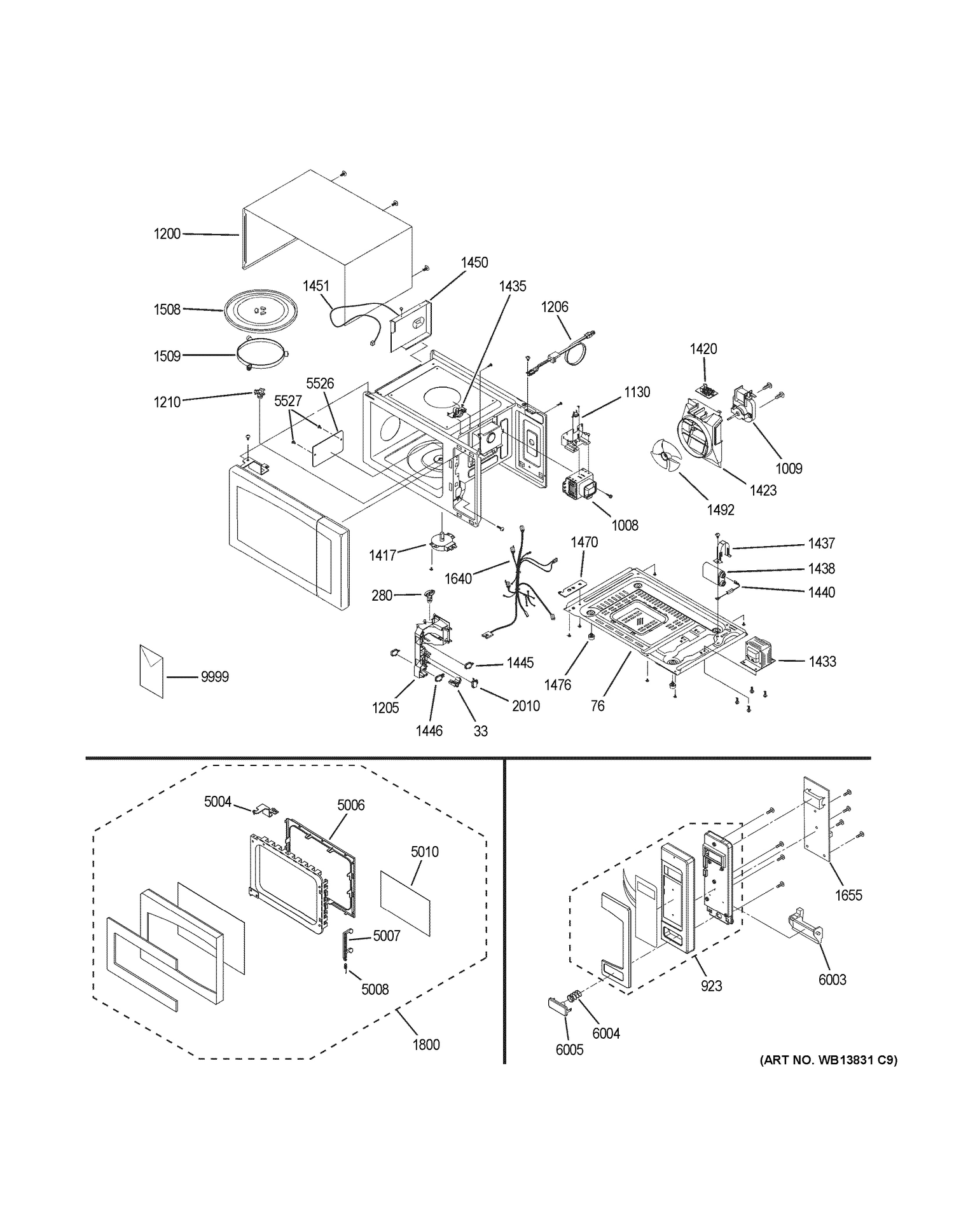 MICROWAVE Diagram and Parts List for ZEB1226SH2SS  General Electric Microwave