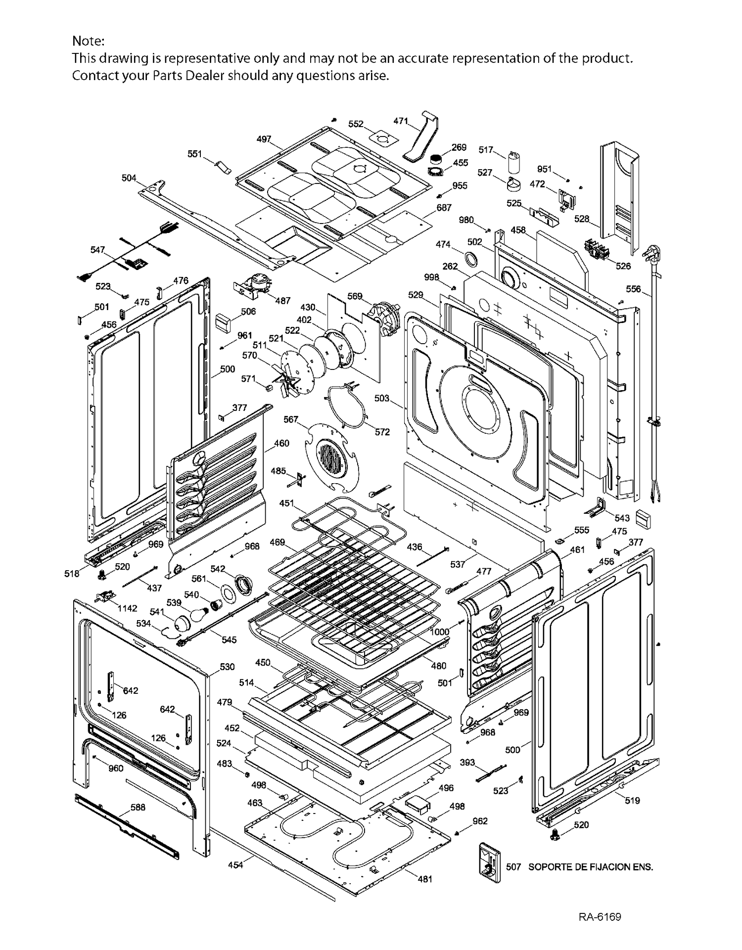 BODY PARTS Diagram and Parts List for JCB860DK1WW  General Electric Range