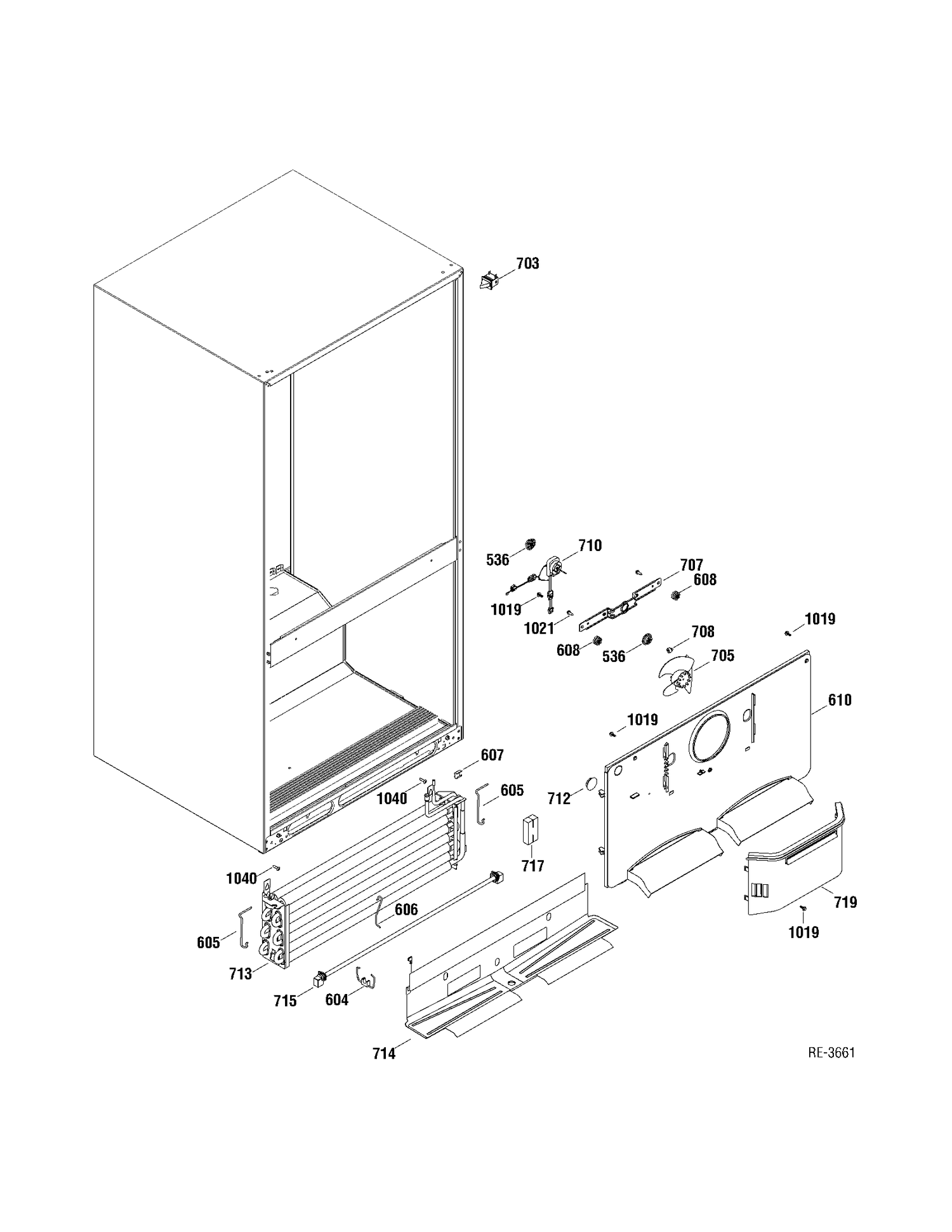 FZ SECTION Diagram and Parts List for GBRS0FAYARBS  General Electric Refrigerator
