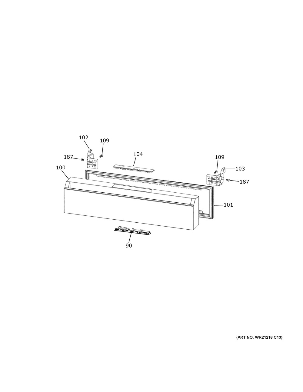 Convertible Drawer Diagram and Parts List for CGE29DM5TBS5  General Electric Refrigerator