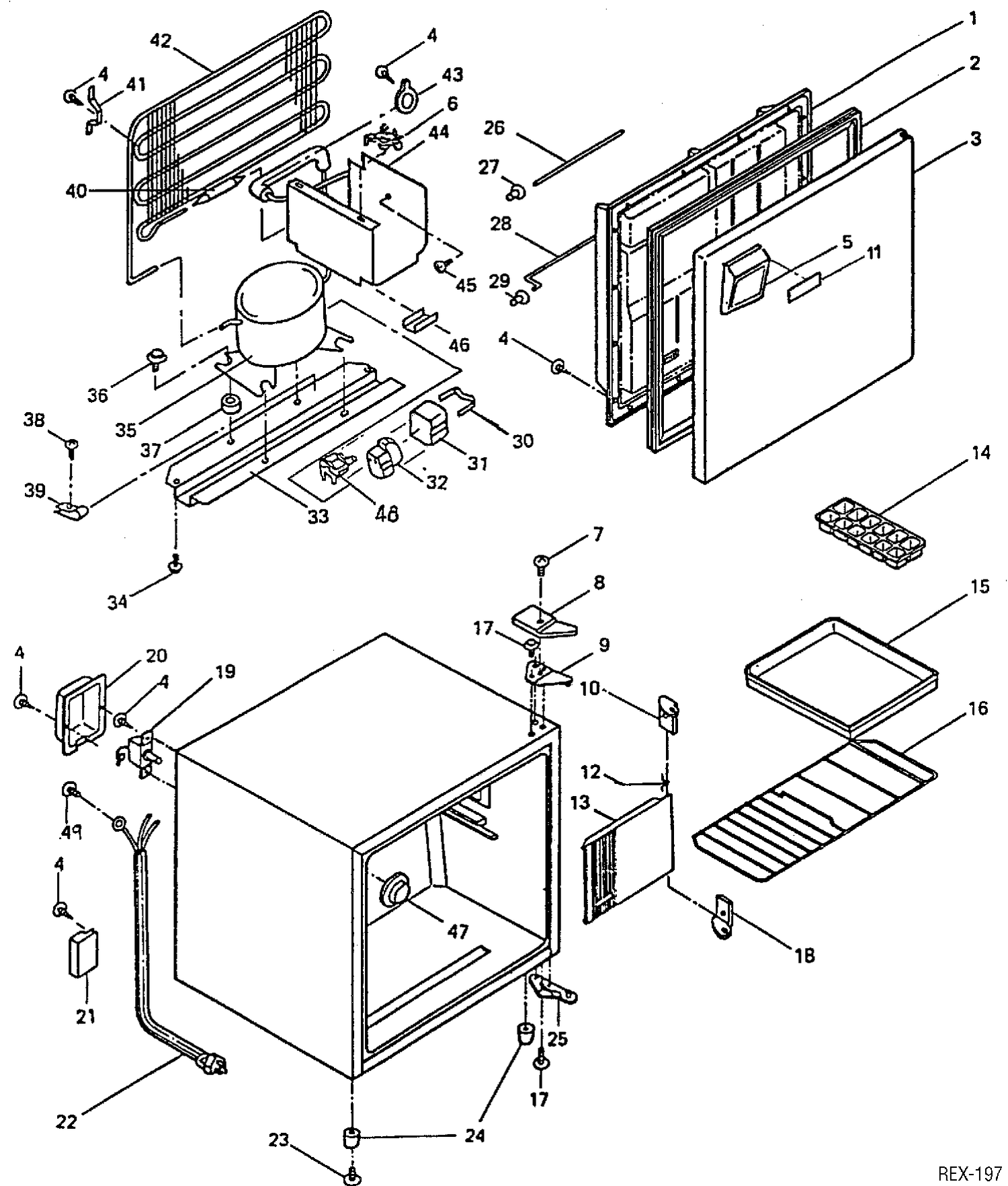 UNIT PARTS Diagram and Parts List for SC2CKW  General Electric Refrigerator