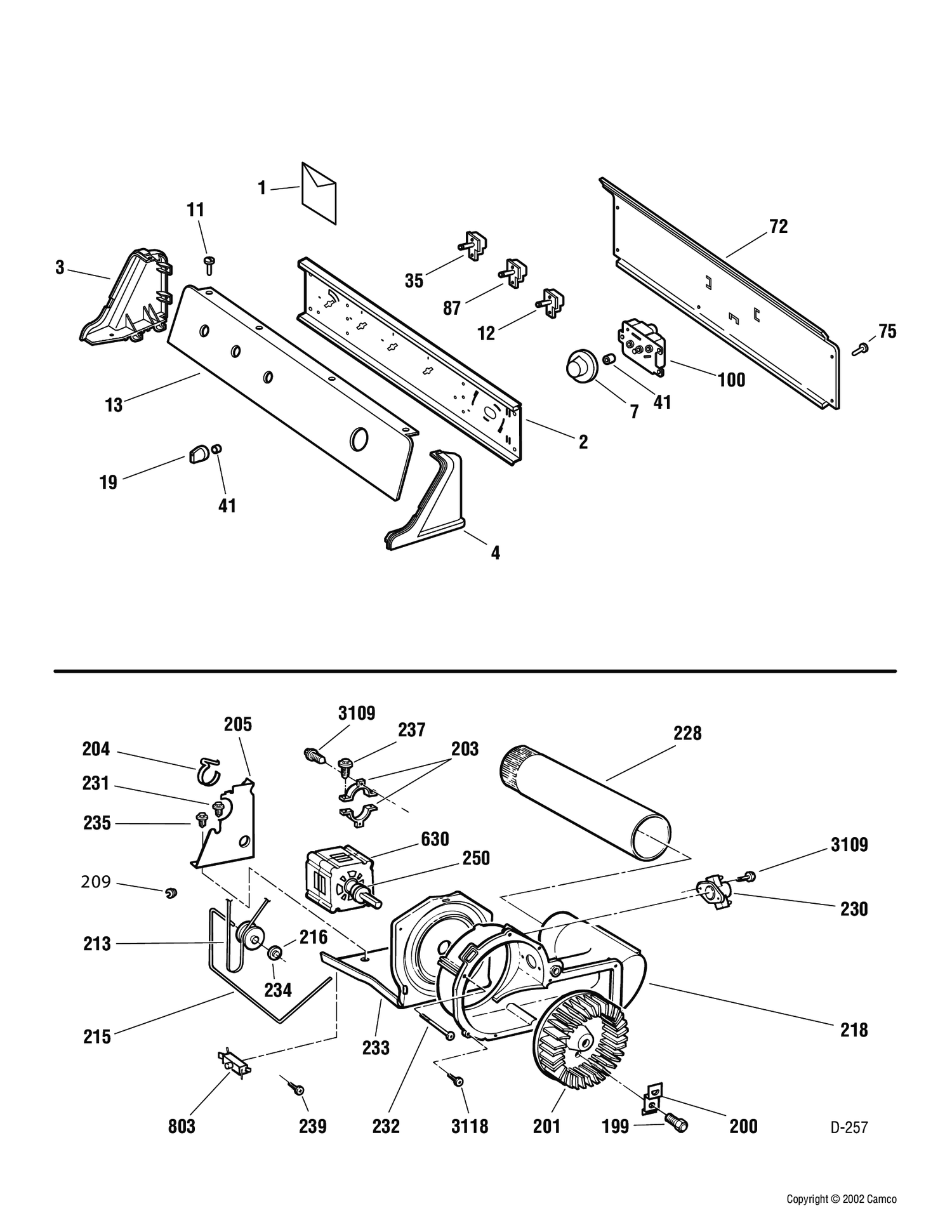 CONTROL PANEL Diagram and Parts List for QNSR483GD1WW  General Electric Dryer
