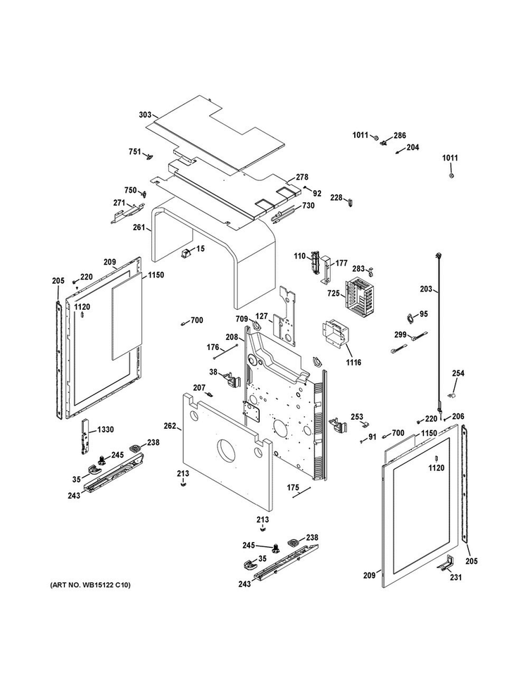 Body Parts Diagram and Parts List for CGS990SET8SS  General Electric Range