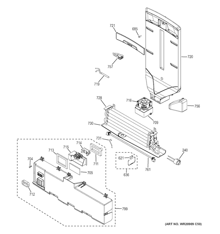 Fresh Food Section Diagram and Parts List for CYE22TSHBSS  General Electric Refrigerator