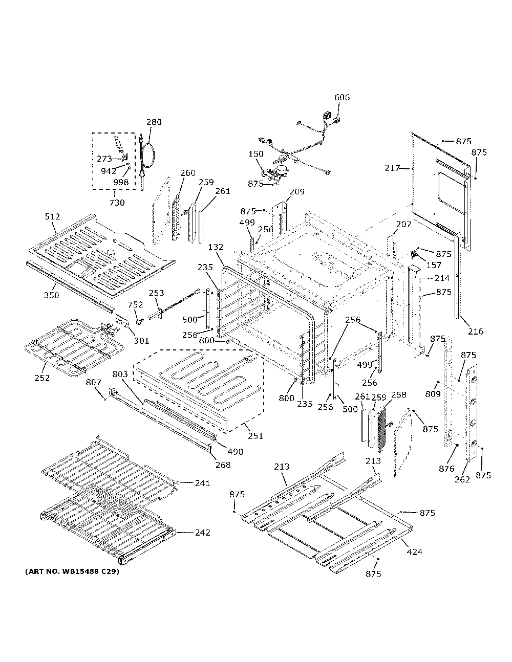 Body Parts Diagram and Parts List for ZTSX1DPSN1SS  General Electric Wall Oven