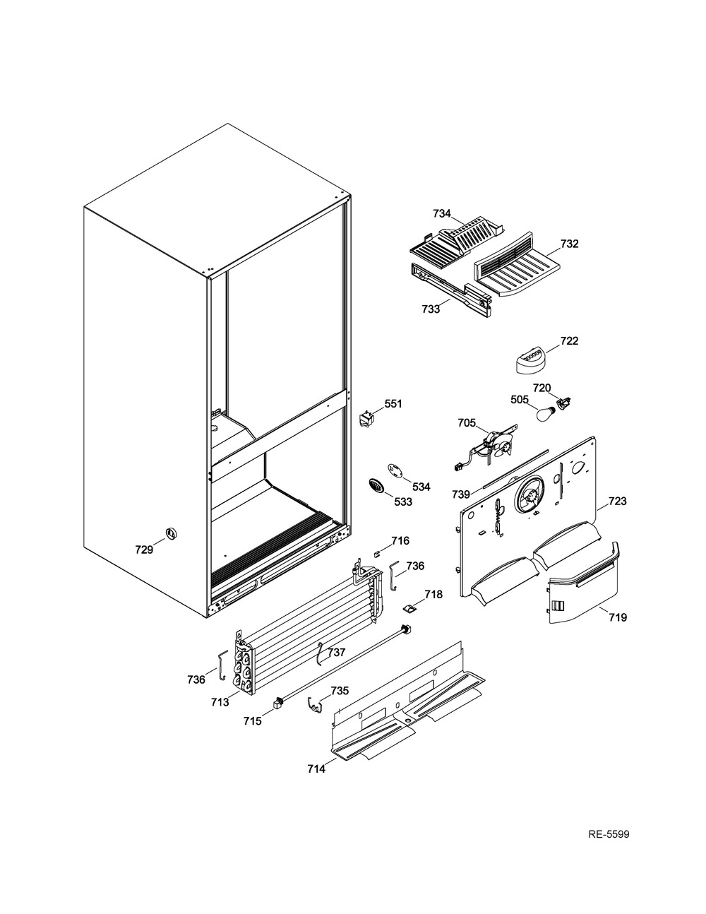 Fz Functional Parts Diagram and Parts List for GDWF760V01SS  General Electric Refrigerator