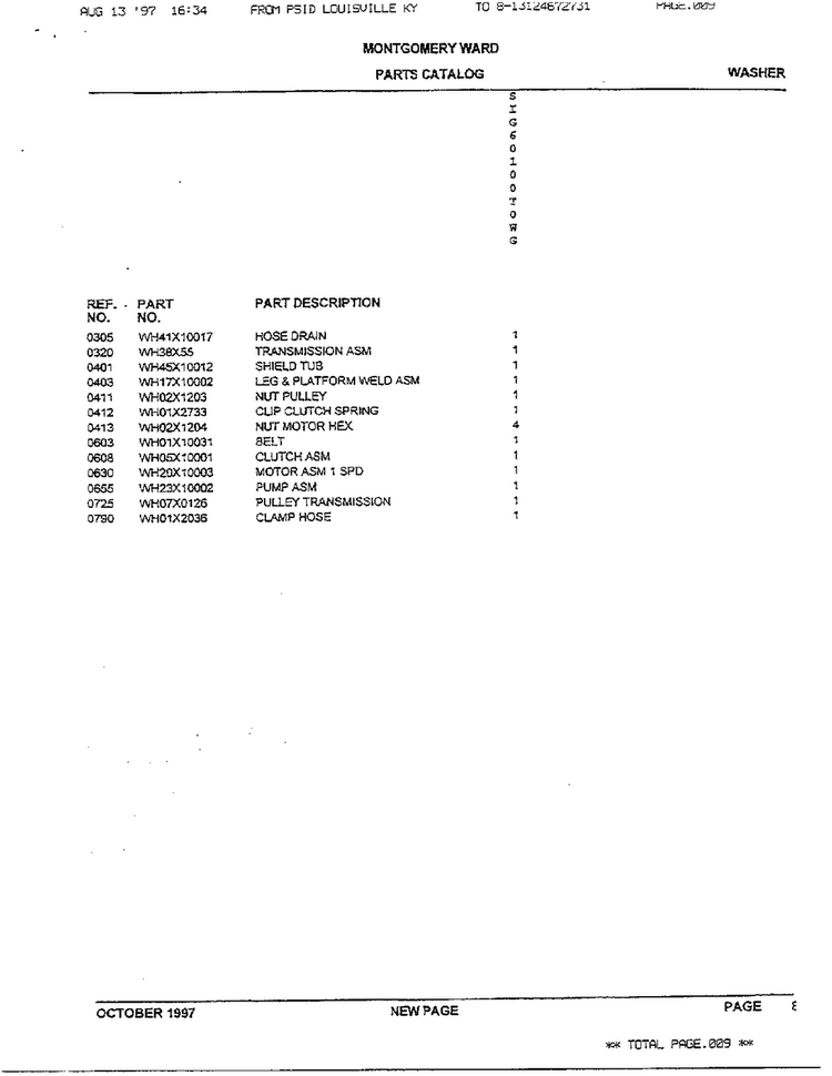 Motor-pump And Drive Page 2 Diagram and Parts List for SIG60100T0WG  General Electric Washer