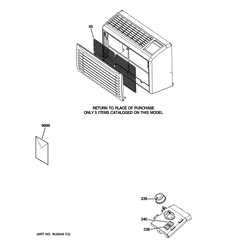 Room Air Conditioner Diagram and Parts List for AHL05LSQ1  General Electric Air Conditioner