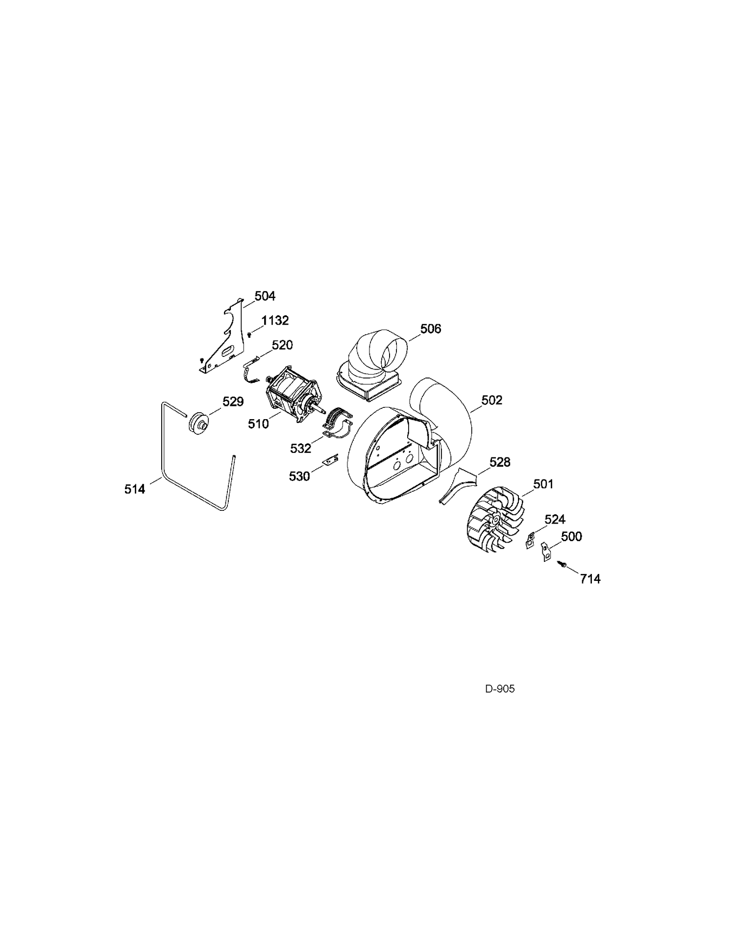 BLOWER & DRIVE Diagram and Parts List for PSKS333EB1WW  General Electric Dryer